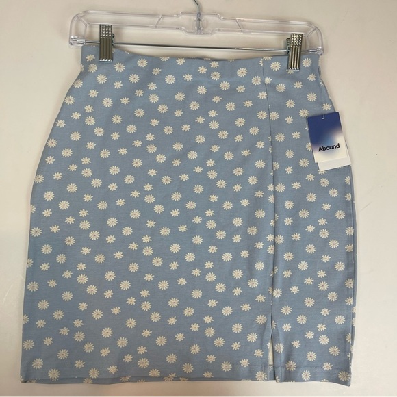 Nordstrom Blue Ditsy Floral Bodycon Mini Skirt S - Picture 10 of 14